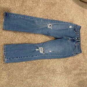 Levi's Blue Straight Leg Distressed Jeans